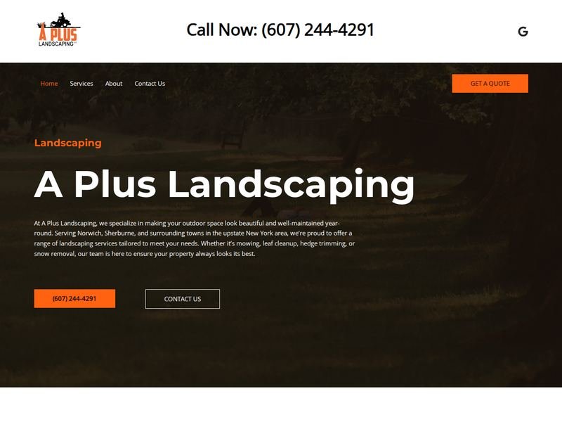 A Plus Landscaping website design