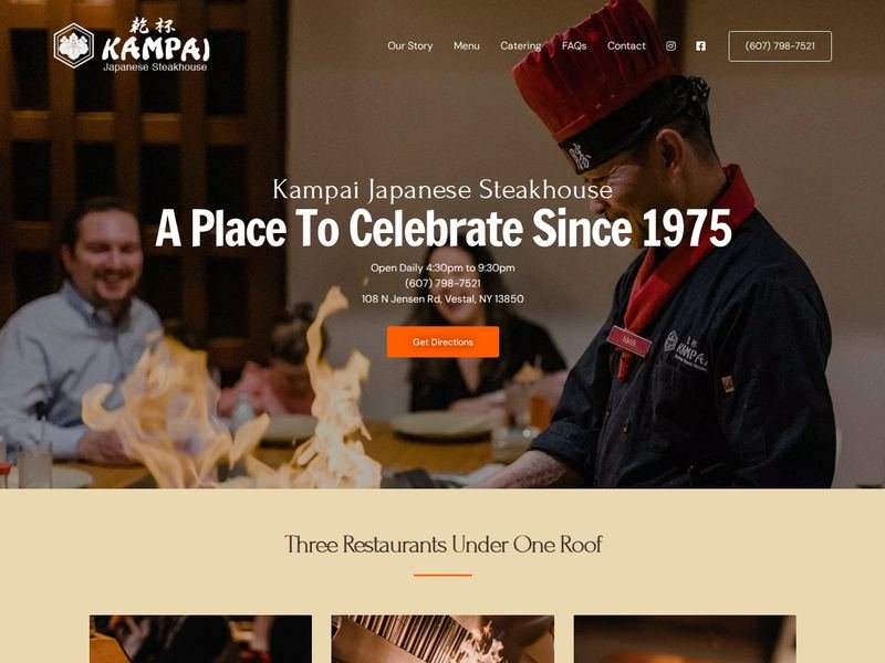 Kampai Japanese Steakhouse website design